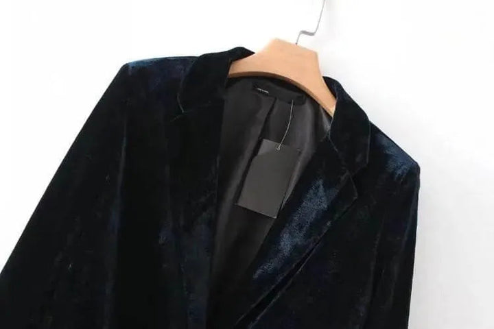 Stilla | 1-knaps fløjl blazer dame - jakkesætjakke