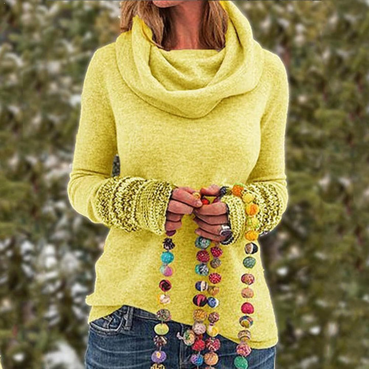 Stilla | Uld Cowl Neck Pullover Sweatshirt Casual Schnitt Pullover