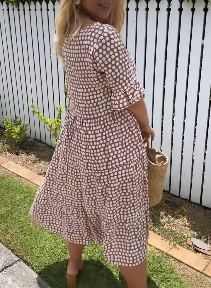 Stilla | Elegant Stribet Chiffonkjole