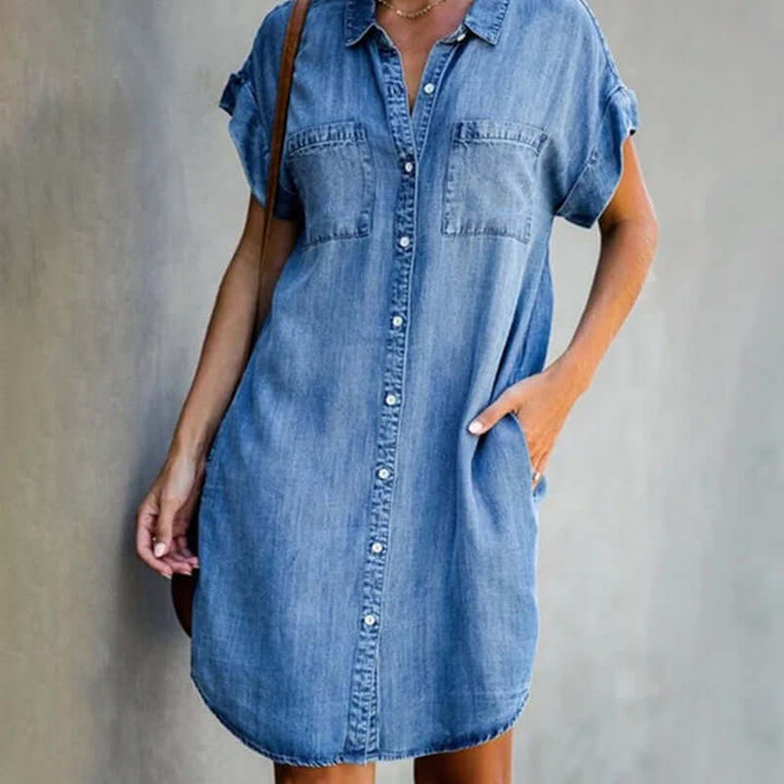 Stilla | Elegante Denimkjole Med Magtdækning