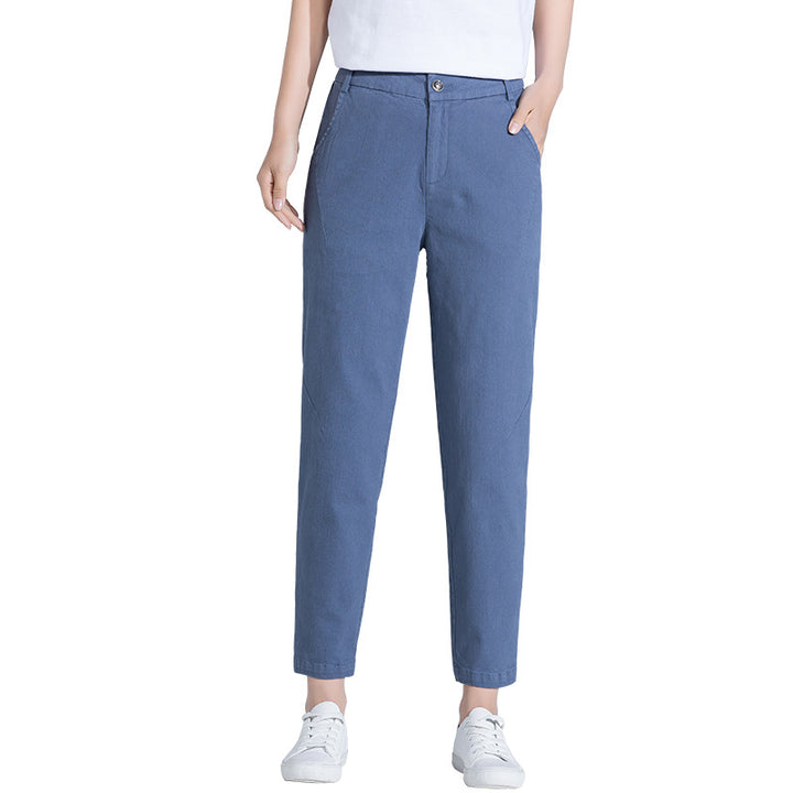 Damer stilfuld Chino-bukser med smal pasform og elastisk bånd Stilla