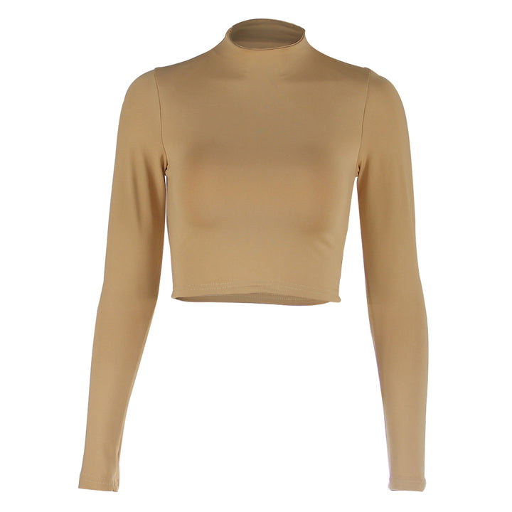Dame cropped langærmet shirt med figurtilpasset snit og elastisk materiale Stilla