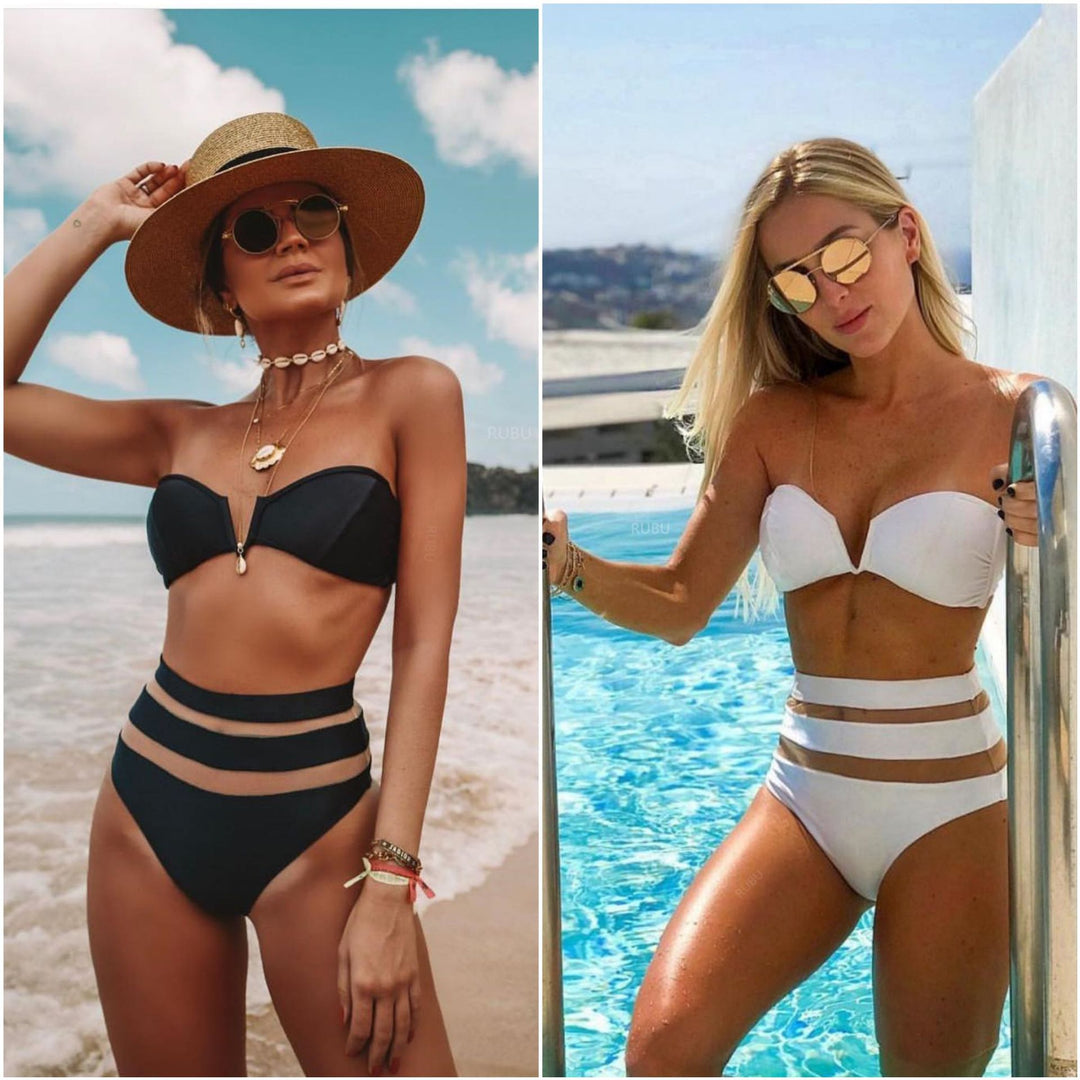Dame bikini-sæt med høj talje og cut-out-detaljer Stilla
