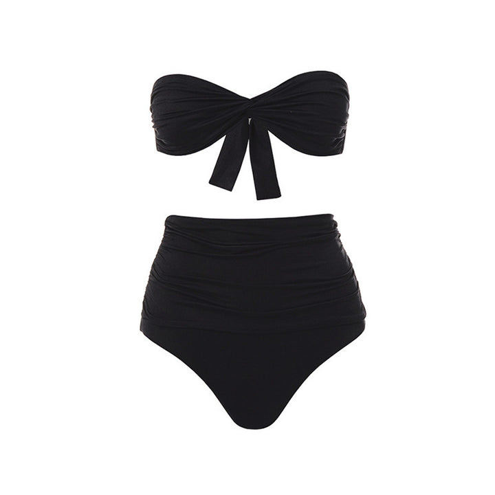 Dame Bandeau-bikini-sæt med høj talje og dyreprint Stilla