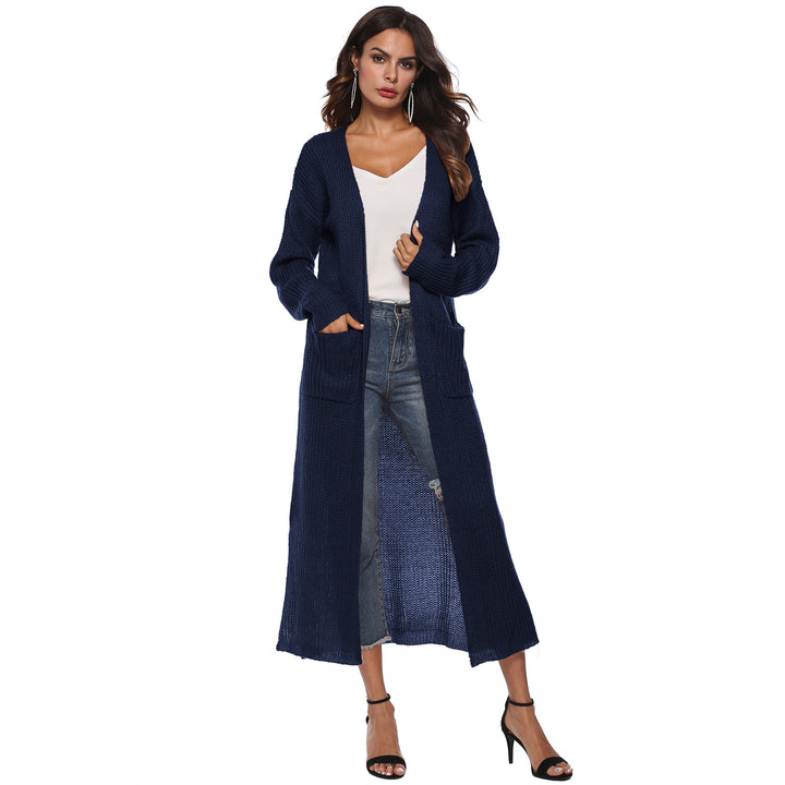 Femme lang cardigan med lommer Stilla