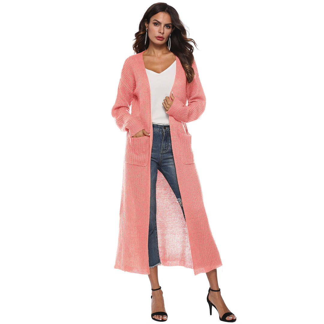 Femme lang cardigan med lommer Stilla