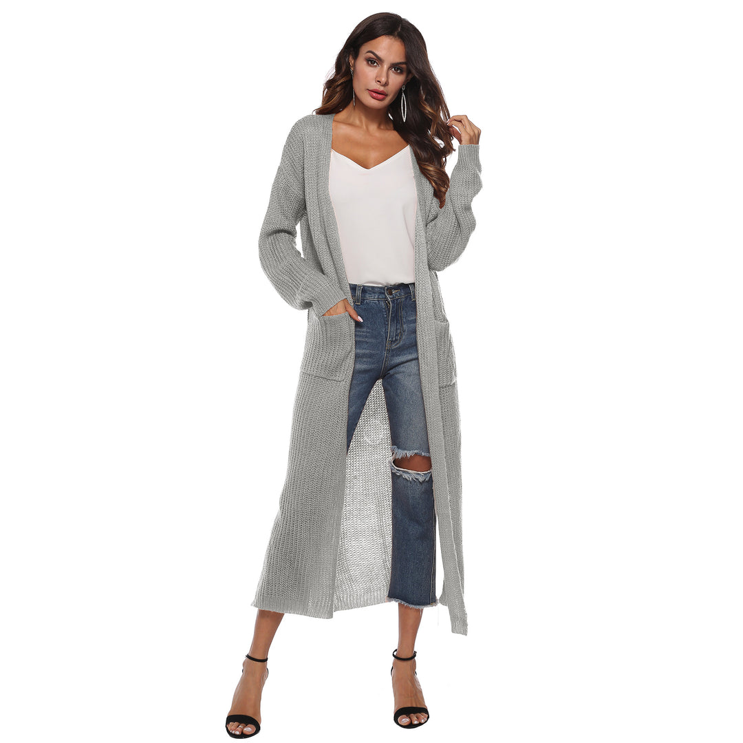 Femme lang cardigan med lommer Stilla