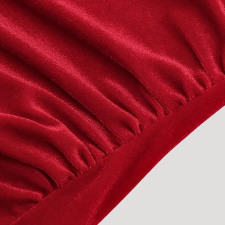 Stilla | One Shoulder Rynket Velour Top