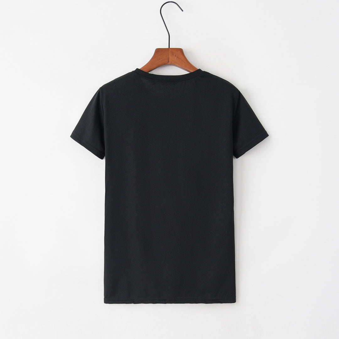 Dame T-shirt med kreativ kat design og rund halsudskæring Stilla