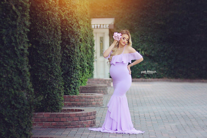 Dame Off-Shoulder Havfrue Maxi Kjole Stilla