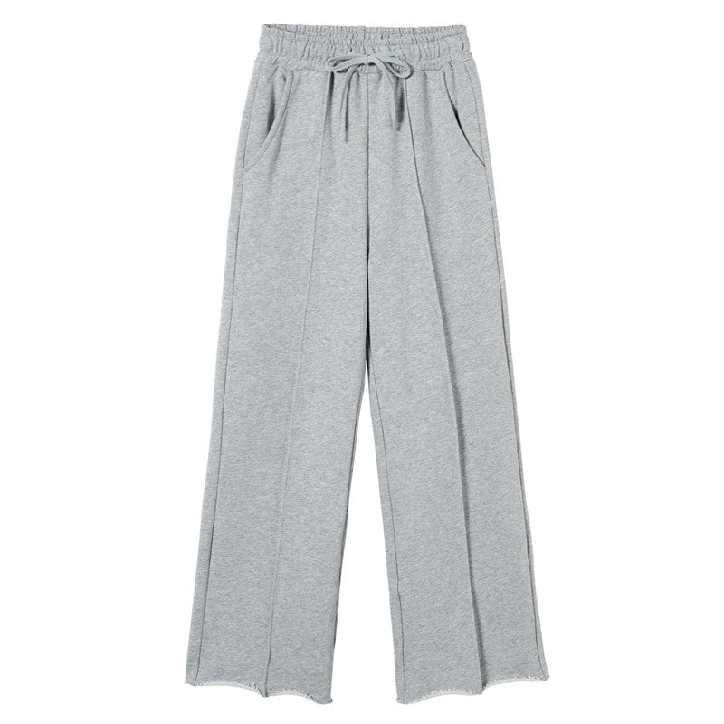 Kvindernes afslappede loungewear sæt med cropped zip hoodie og brede bukser Stilla