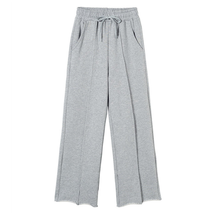 Kvindernes afslappede loungewear sæt med cropped zip hoodie og brede bukser Stilla