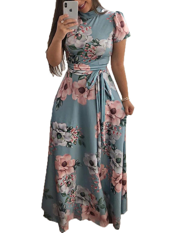 Stilla | Blomsterprint kjole med bred kant