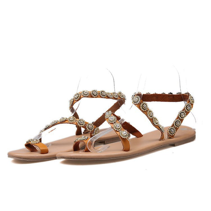 Dame sandaler med glitrende smykkedetalje og skridsikker sål Stilla