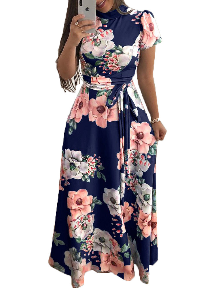 Stilla | Blomsterprint kjole med bred kant
