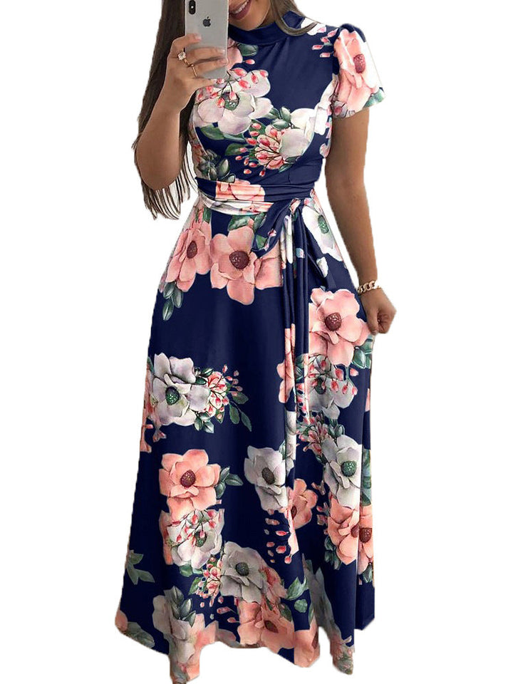 Stilla | Blomsterprint kjole med bred kant