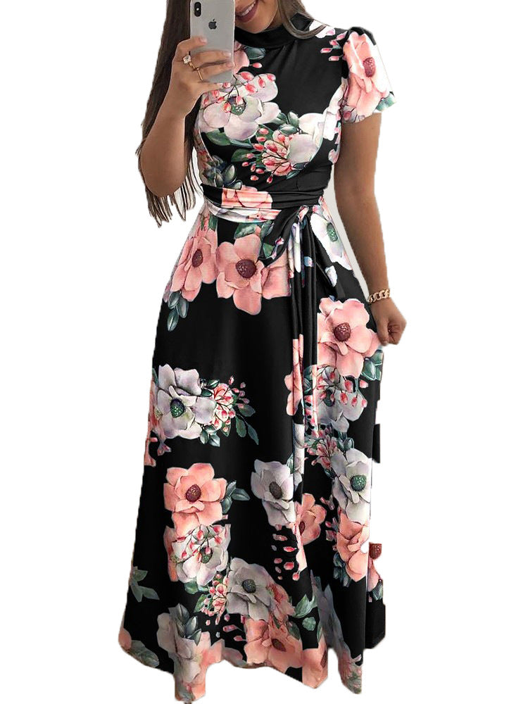 Stilla | Blomsterprint kjole med bred kant