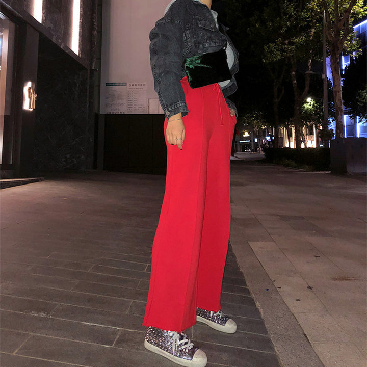 Kvindernes afslappede loungewear sæt med cropped zip hoodie og brede bukser Stilla