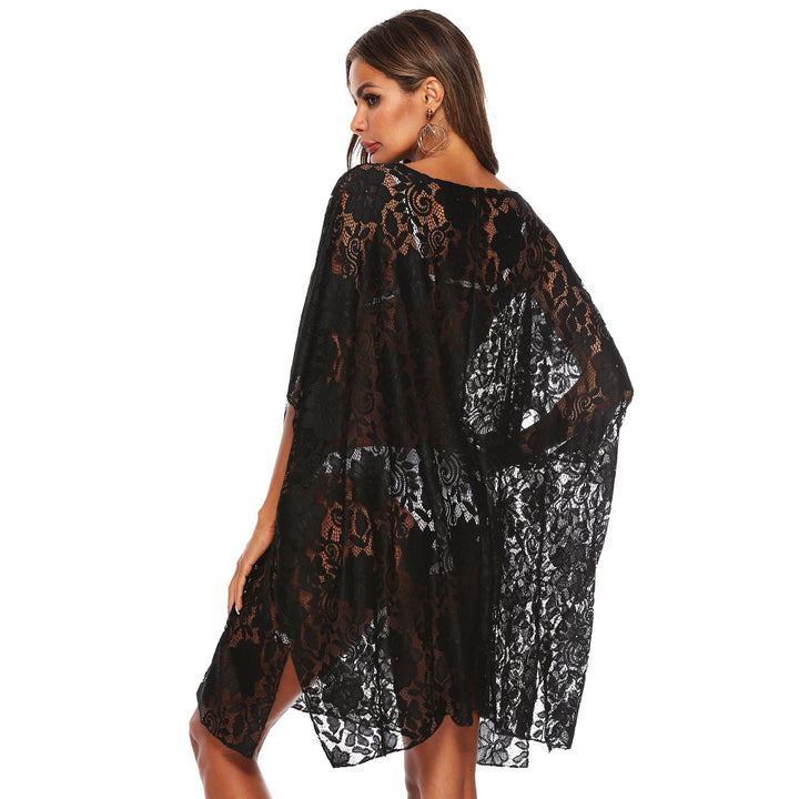 Dame Gennemsigtigt Spids Strandovertræk Kjole Stilla