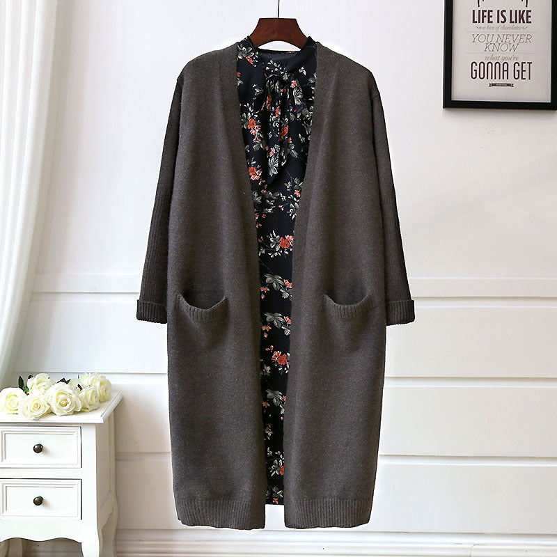 Femme Cozy Åben Front-Cardigan med Lommer Stilla