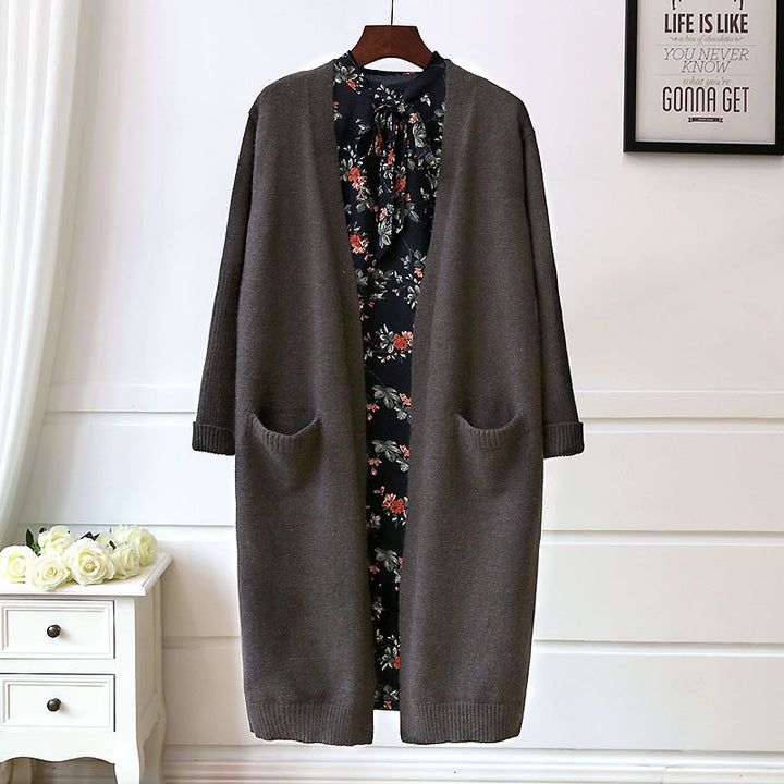 Femme Cozy Åben Front-Cardigan med Lommer Stilla