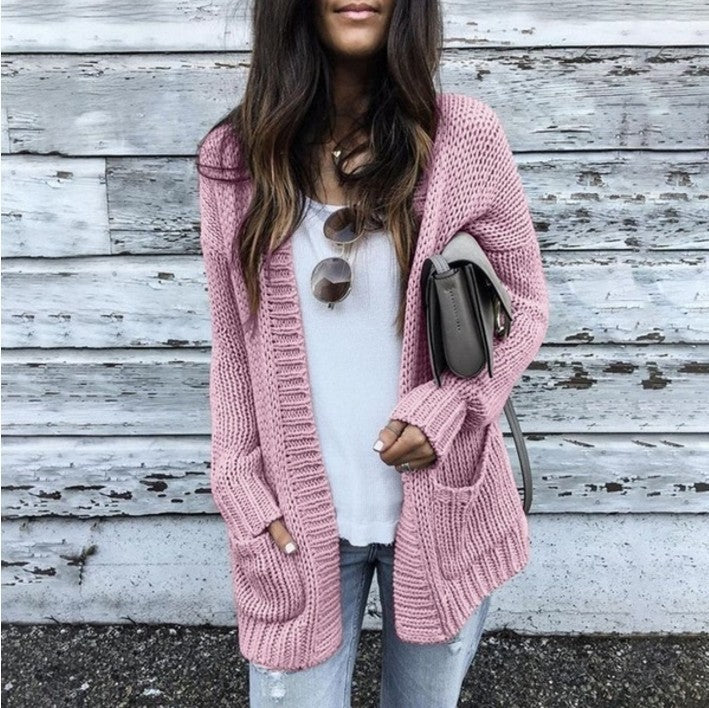 Kvinders Chunky Knit Cardigan Stilla