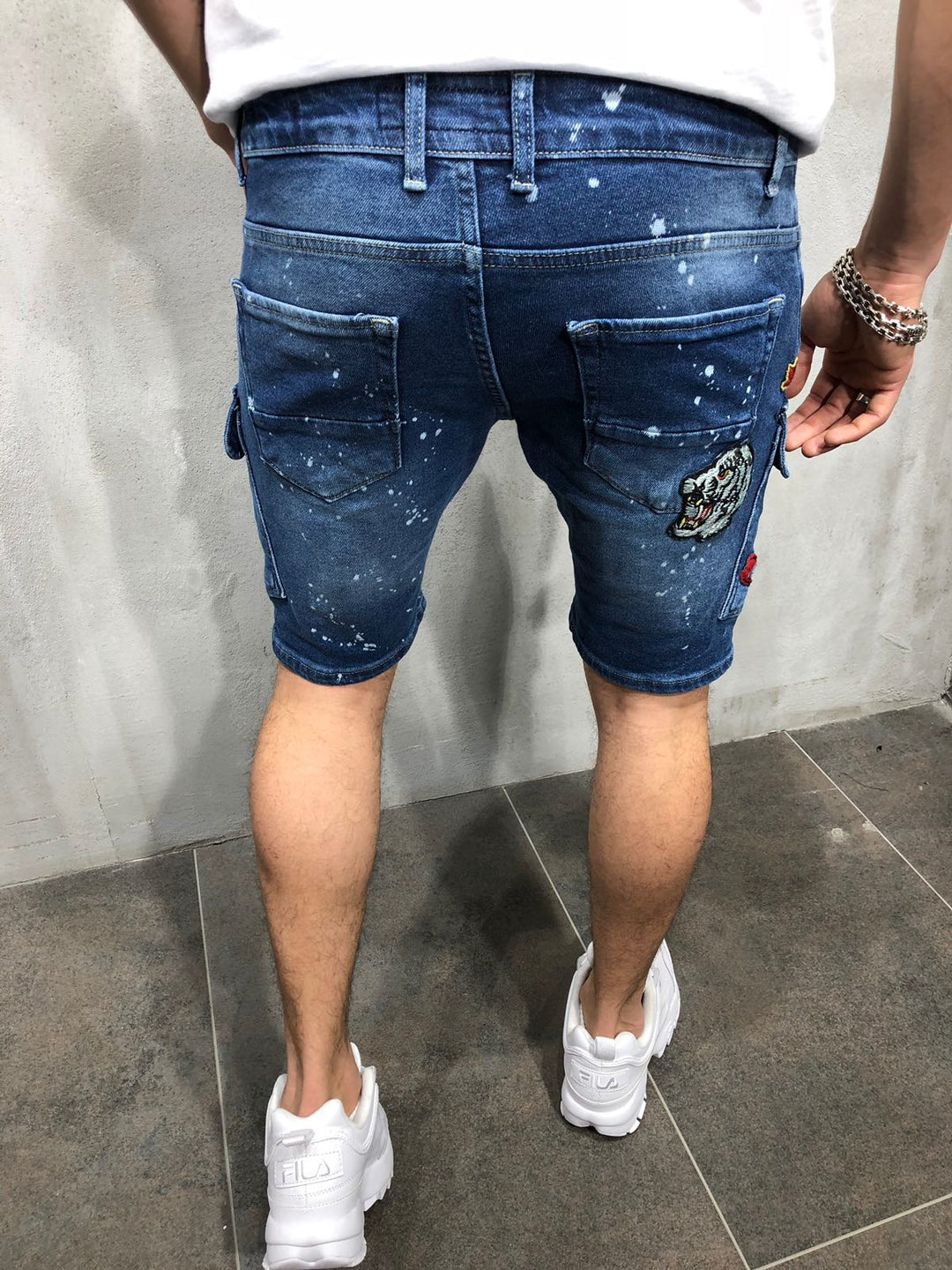 Herre korte Cargo-jeans med trendy huller og praktiske lommer Stilla