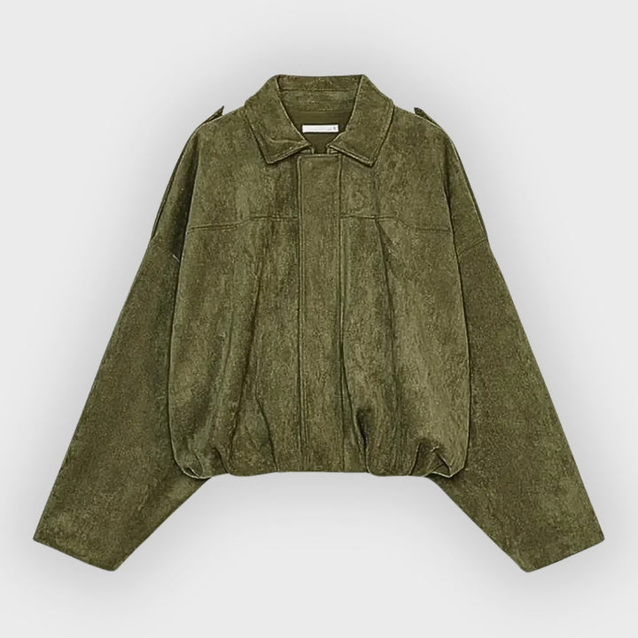 Stilla | Syntetisk Oversized Varm Læderjakke