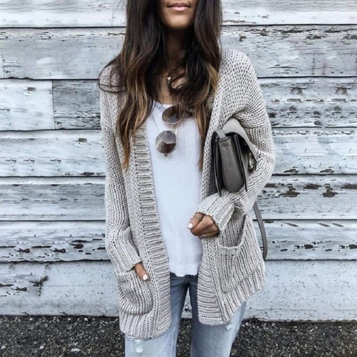 Kvinders Chunky Knit Cardigan Stilla