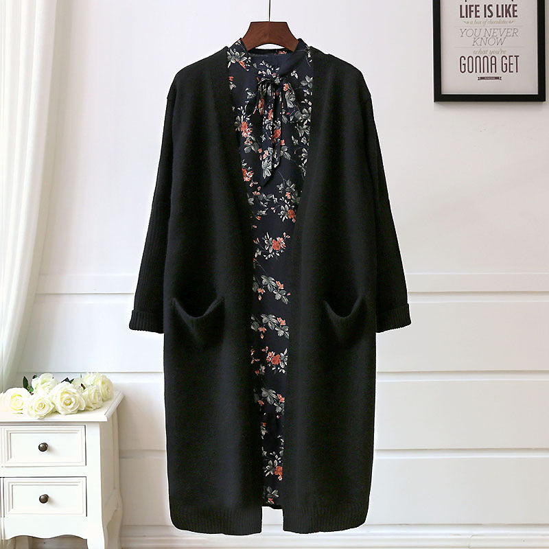 Femme Cozy Åben Front-Cardigan med Lommer Stilla