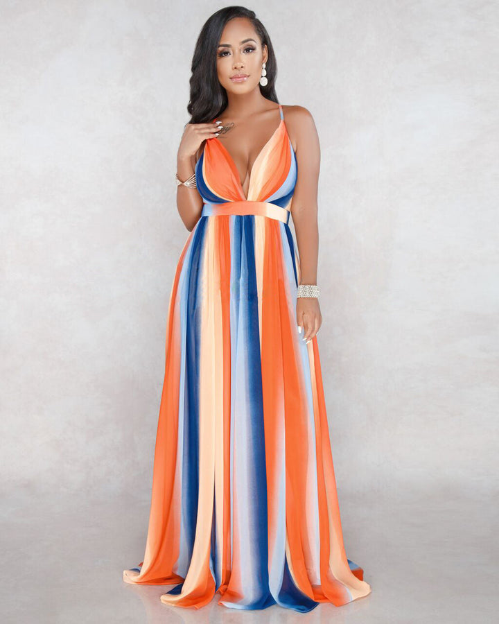 Stilla | Blomsterprint Plisseret Rygløs Slip Maxi Kjole