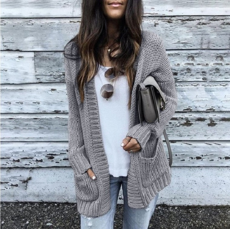Kvinders Chunky Knit Cardigan Stilla