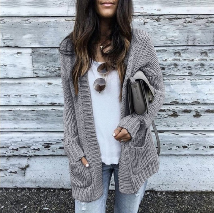 Kvinders Chunky Knit Cardigan Stilla