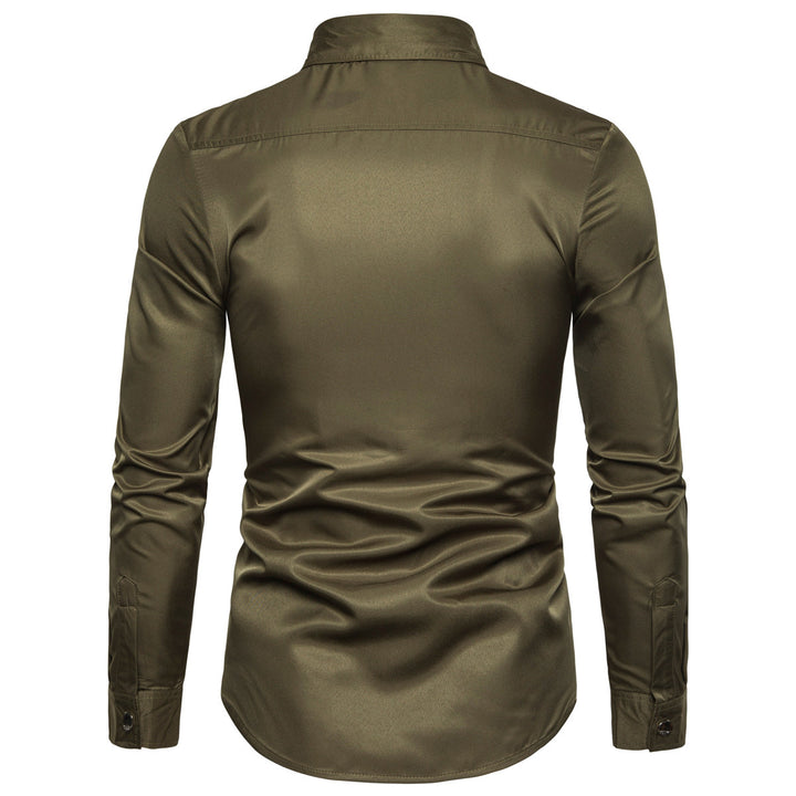 Herrer Edgy Studded Fashion Button-Up Skjorte Stilla