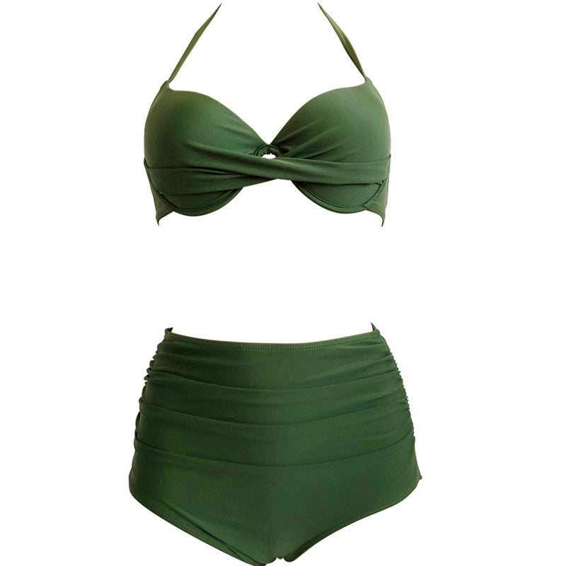 Dame bikini-sæt med høj talje og charmerende indpakningsdesign Stilla