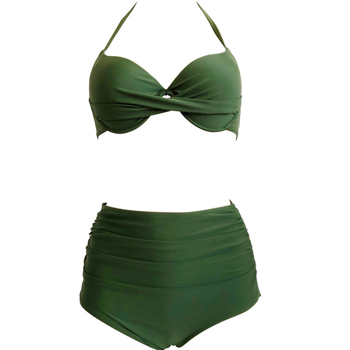 Dame bikini-sæt med høj talje og charmerende indpakningsdesign Stilla