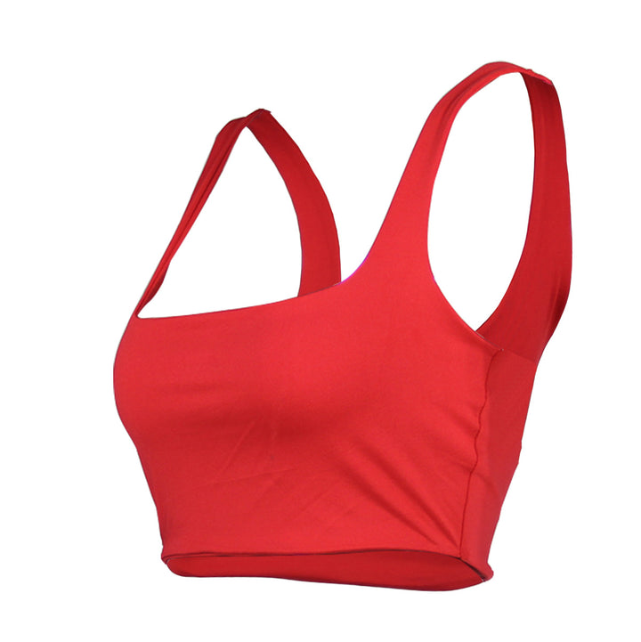 Dame tætsiddende Crop-Top i elastisk materiale med brede stropper Stilla