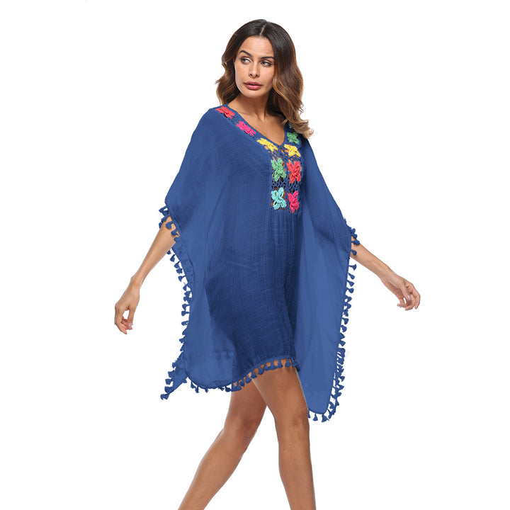 Dame Broderet Strandovertræk Kaftan Stilla