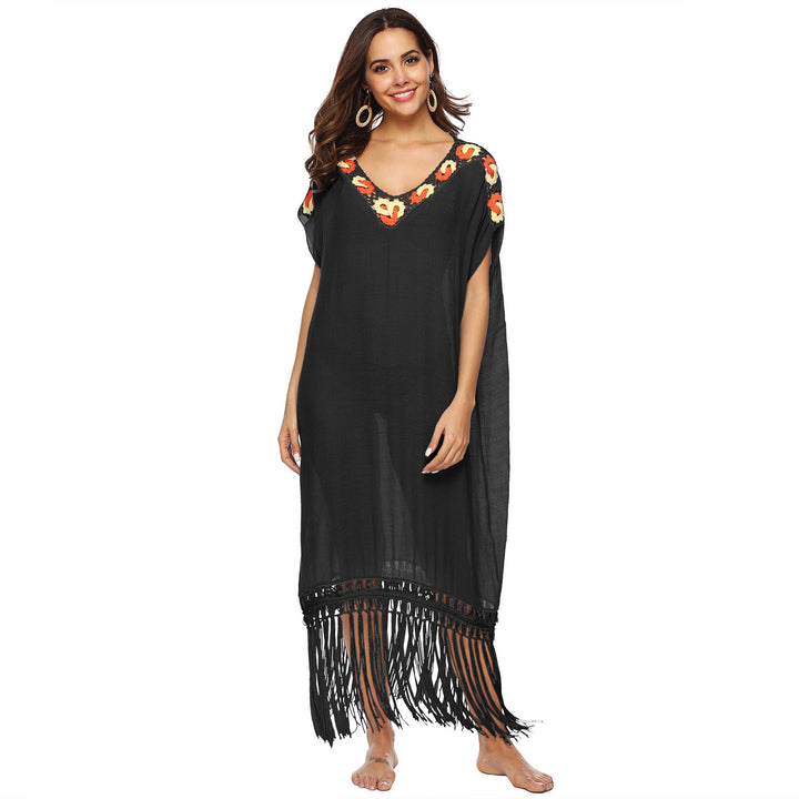Kvinder Elegante Fryns Strik Cover-Up Kjole Stilla