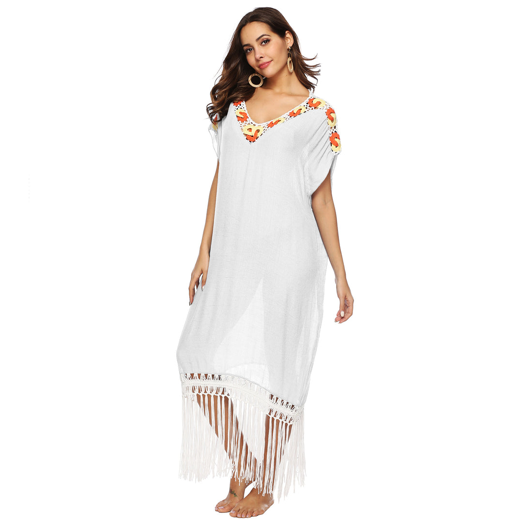 Kvinder Elegante Fryns Strik Cover-Up Kjole Stilla