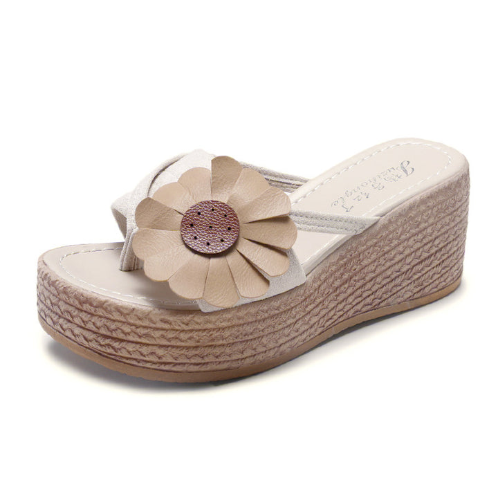 Femme Floral-Beklædte Kilesandaler Stilla
