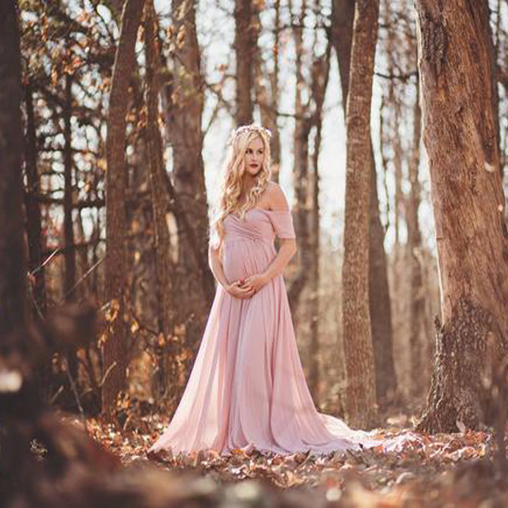 Dame flydende chiffon graviditetskjole Stilla