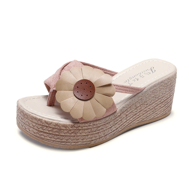 Femme Floral-Beklædte Kilesandaler Stilla