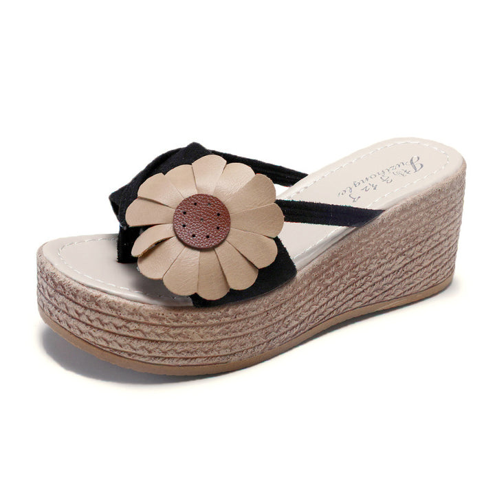 Femme Floral-Beklædte Kilesandaler Stilla