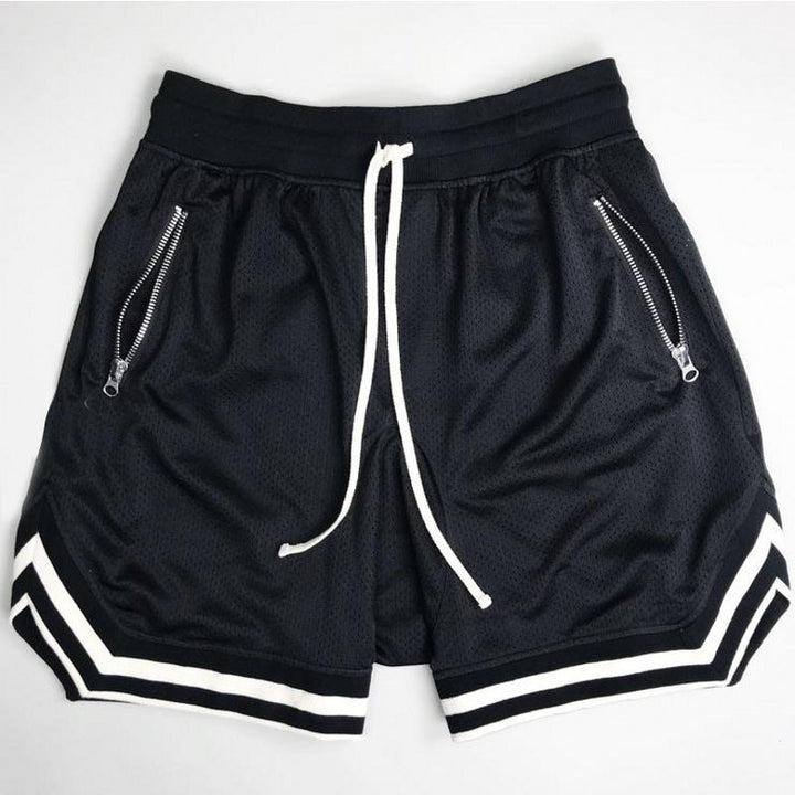 Herrer Sporty Træningsshorts med åndbart mesh-materiale og sidelommer med lynlås Stilla