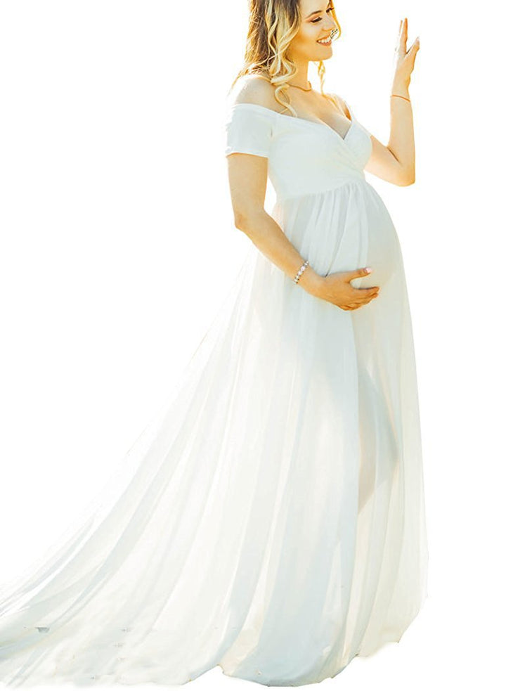 Dame flydende chiffon graviditetskjole Stilla