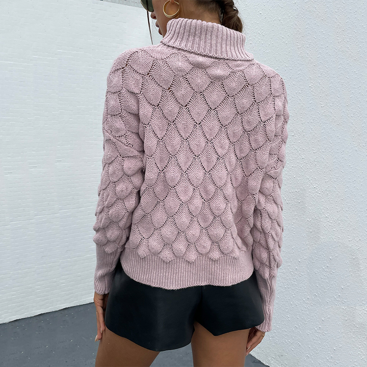 Stilla | Pullover med rullekrave lavet af rosa maske