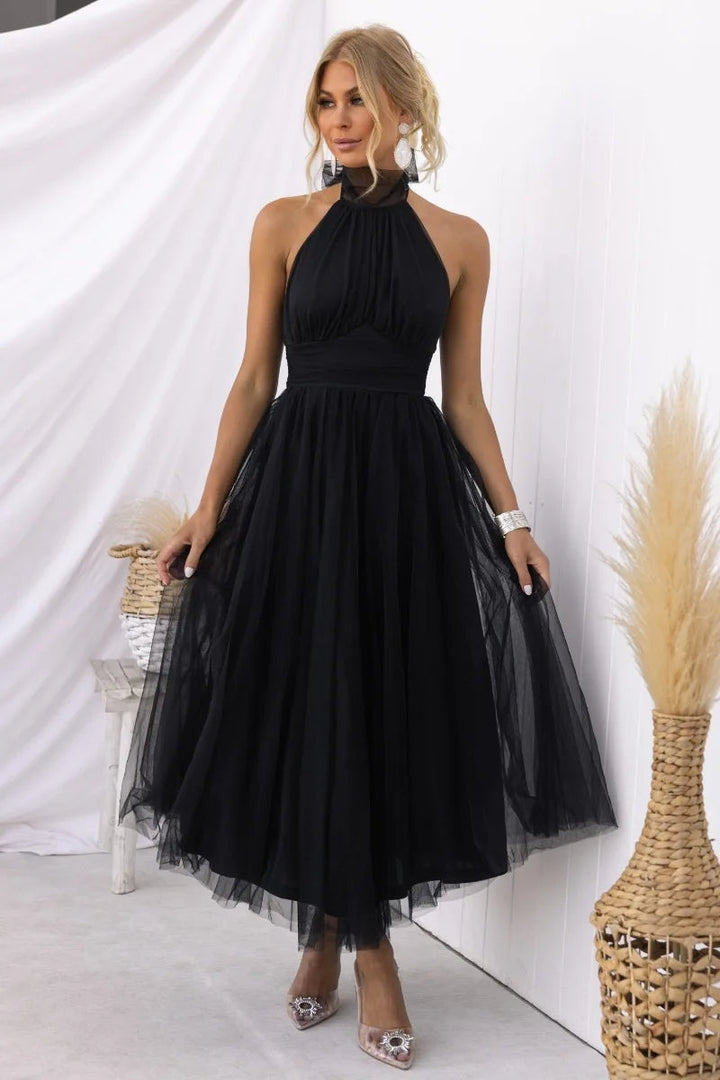 Stilla | Halter Tulle Mid Kjole