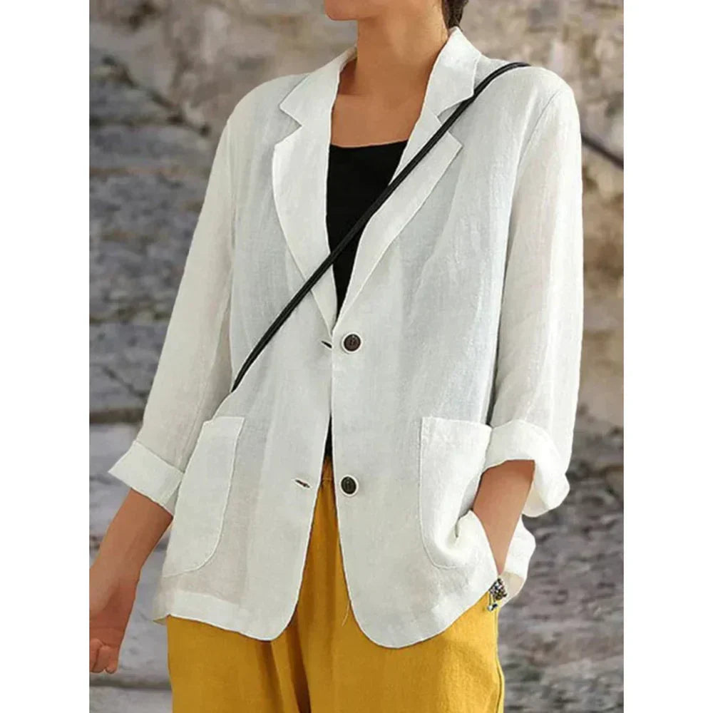 Stilla | Sofistikeret Stilfuld Hør Blazer