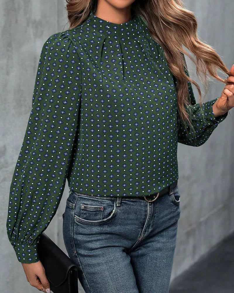 Stilla | Vintage-bluse med mønstre